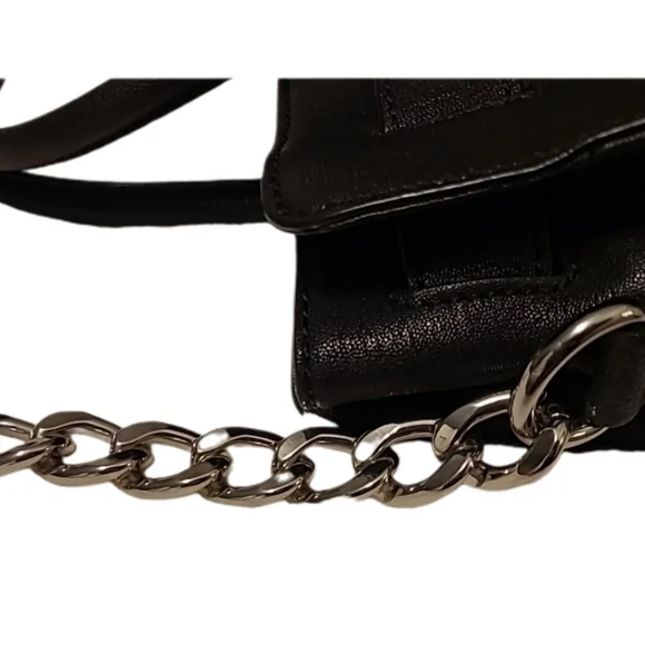 Michael Kors Black Saffiano Leather Hamilton Satchel Tote w/chain strap EUC - Picture 5 of 10